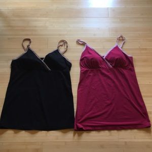 Two XL Nursing Tanks with Removable Breast Pads